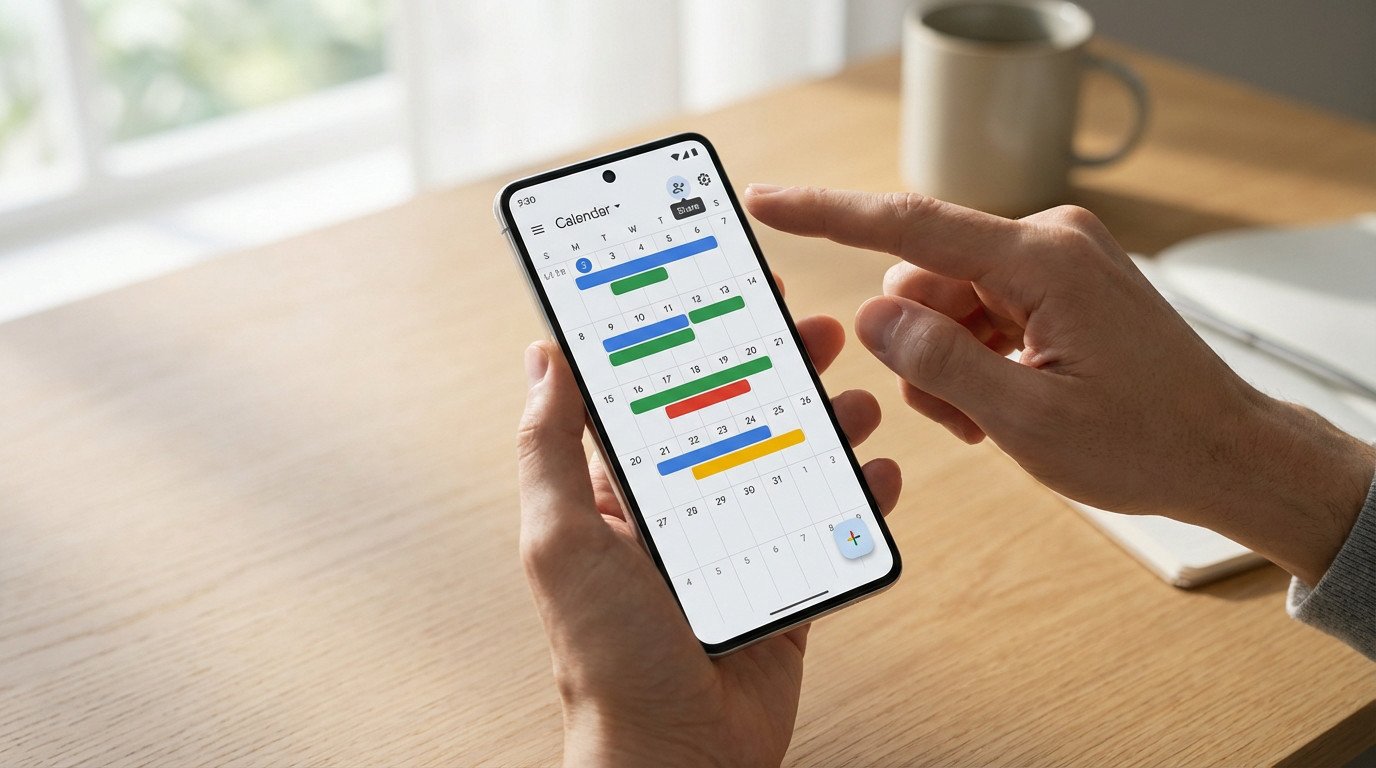 Partage d'agenda Google sur ordinateur avec paramètres de confidentialité