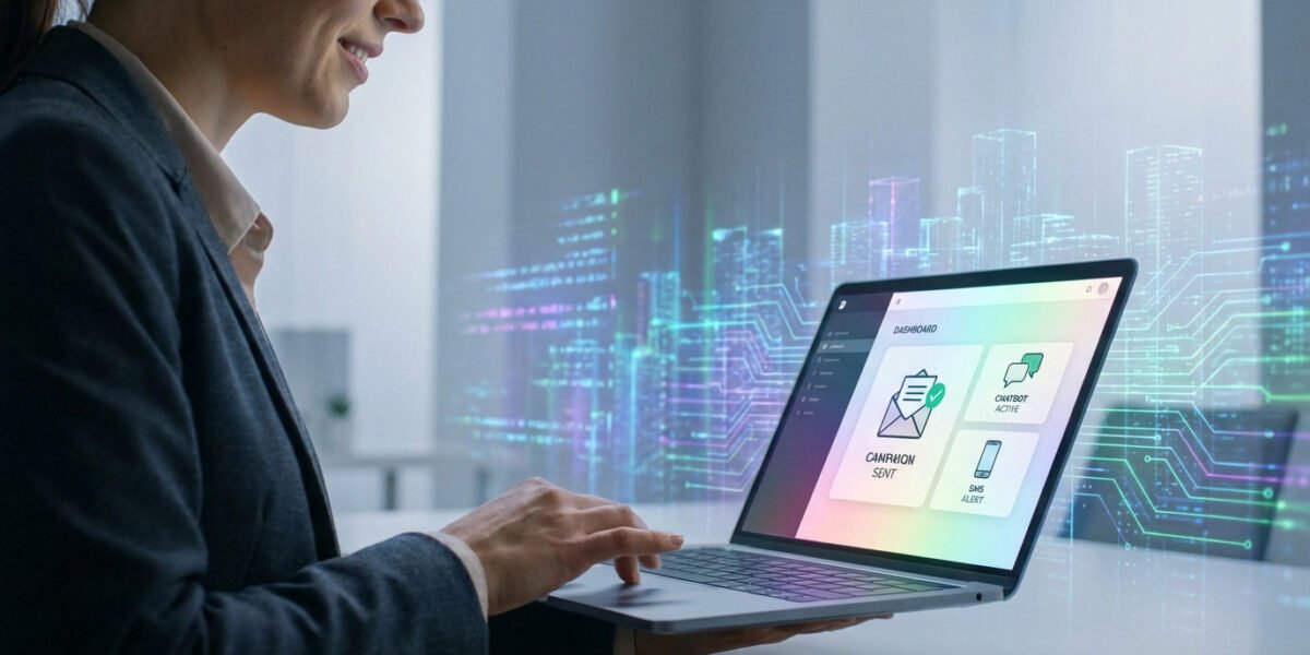 SendPulse marketing automation interface showcasing email, SMS, and chatbot integration