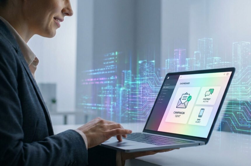 SendPulse marketing automation interface showcasing email, SMS, and chatbot integration