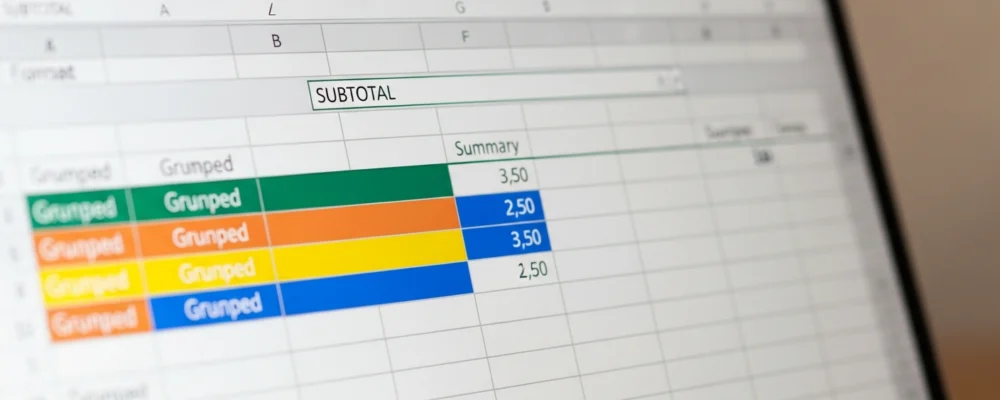 Illustration de La fonction sous-total Excel : syntaxe et codes de calcul pour sous-total