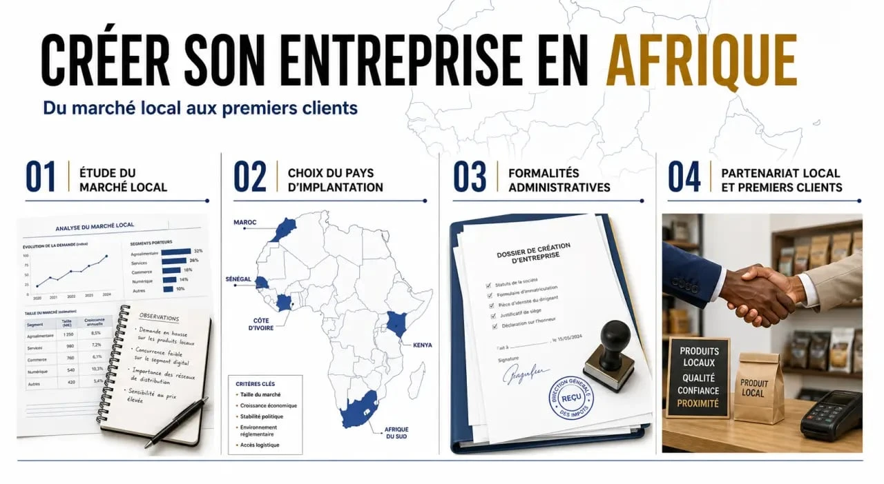 Créer son entreprise en Afrique : illustration des étapes clés de l’étude de marché au partenariat local