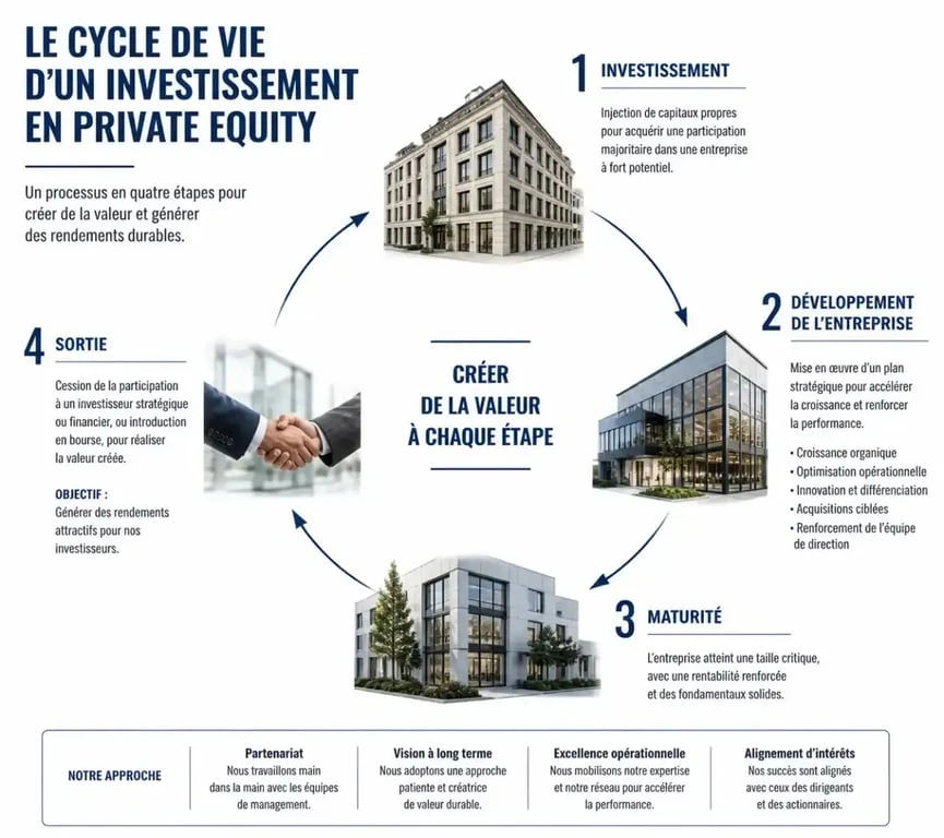 Cycle de vie d'un investissement dans une entreprise non cotée
