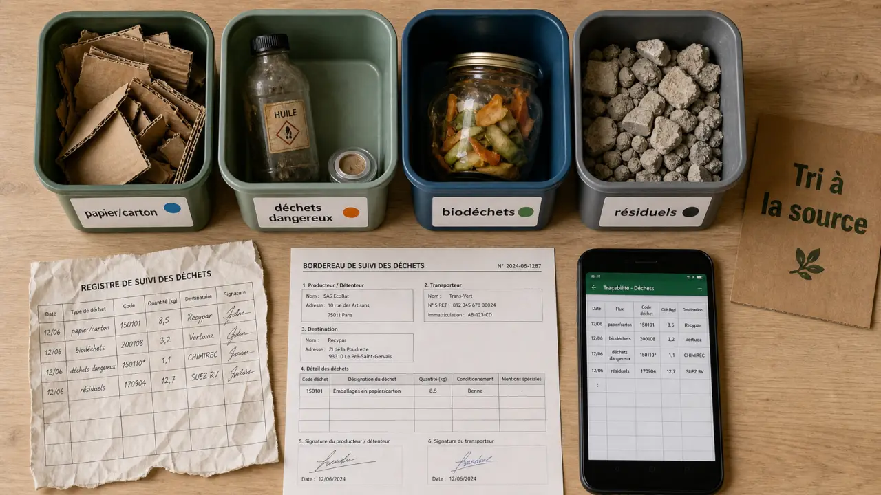 Gestion des déchets en entreprise : tri à la source et traçabilité