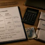 Ressources financiere : bilan comptable et trésorerie sur une table