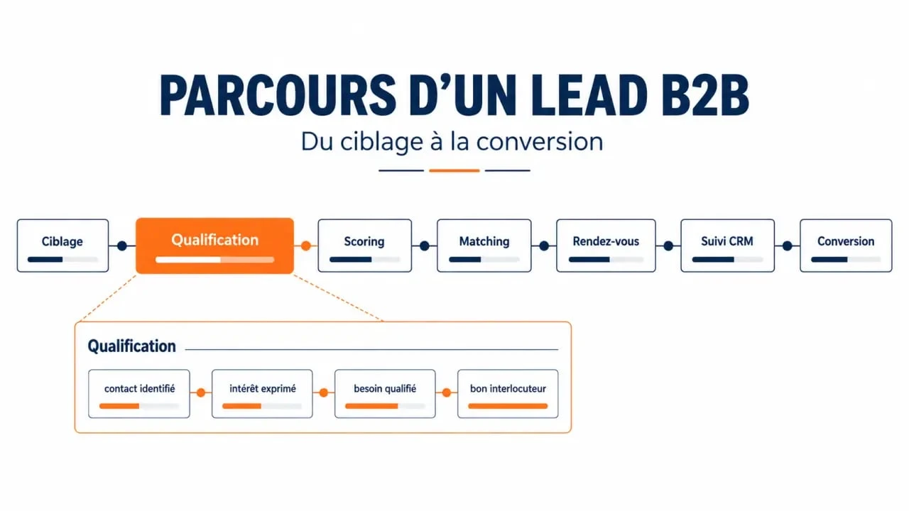 B2B Network Entreprise demo entreprise : parcours de qualification d'un lead jusqu'au rendez-vous