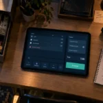 Logiciel de caisse sur tablette, tiroir-caisse et lecteur code-barres
