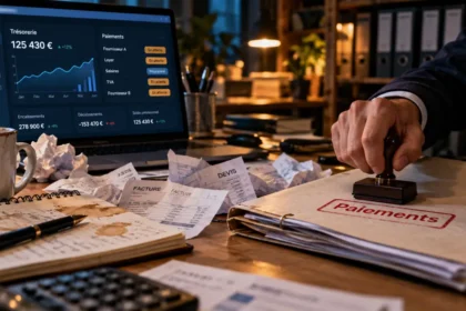 nebulabusiness.fr comptabilité : bureau, factures, tableau de gestion financière, paiements en attente