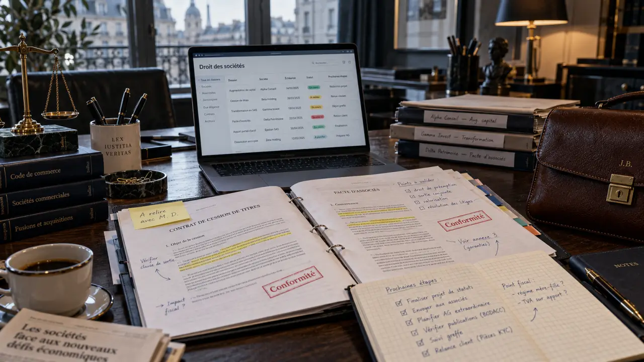 Droit entreprise juristesdavenir : contrats et conformité en atelier de juristes